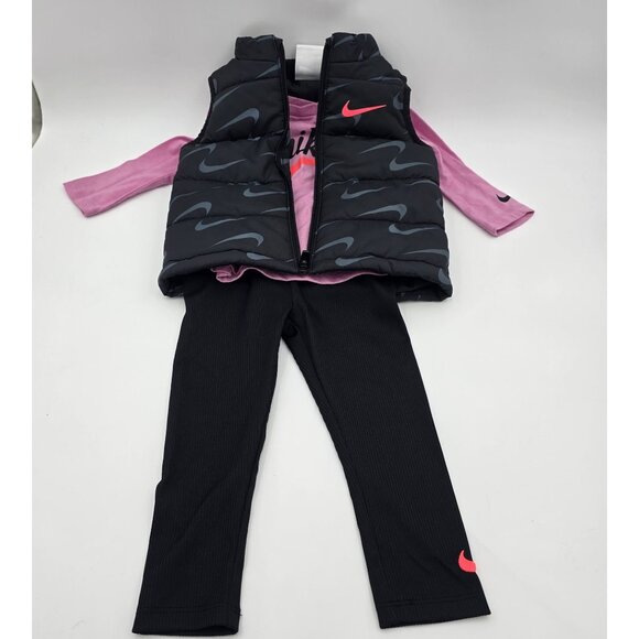 Nike Toddler Girls 3-Piece Set: Vest Top & Leggings - Picture 1 of 11